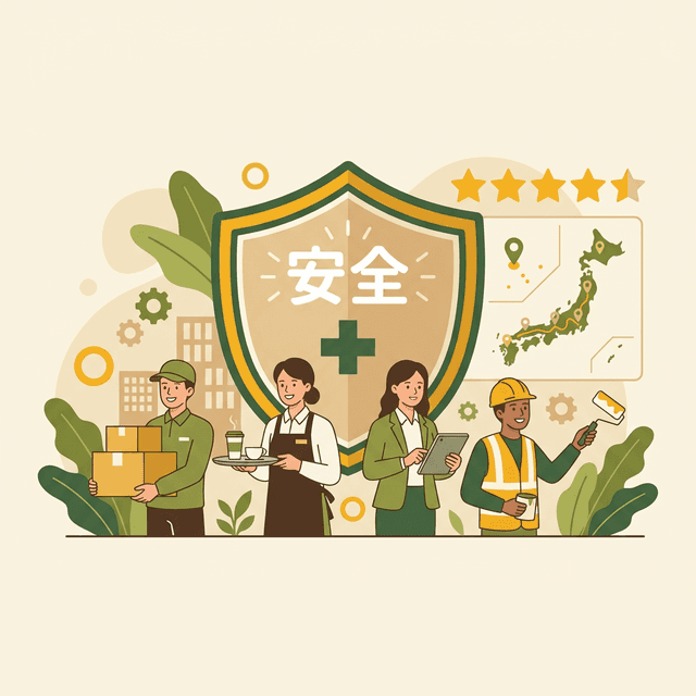 安全なバイト選びを支援するイラスト